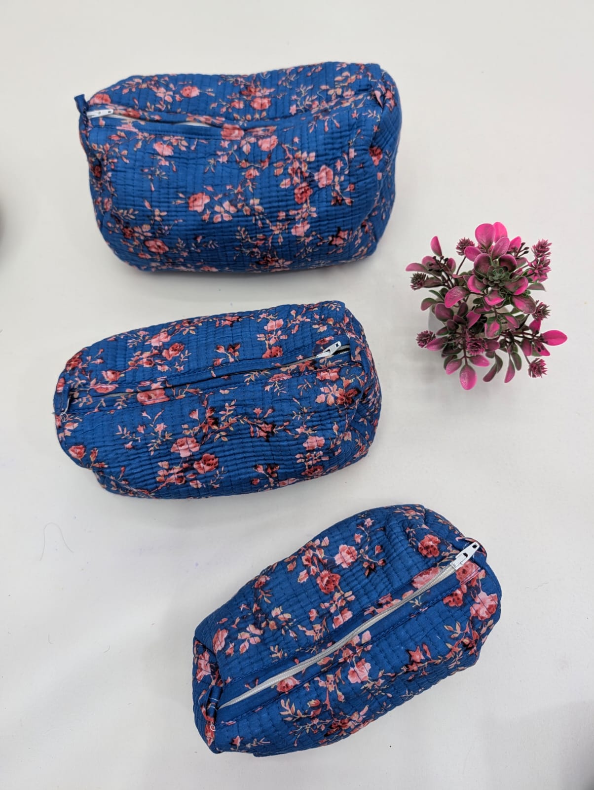 Set of 3 Pouches With A Waterproof Lining, Perfect For Cosmetics