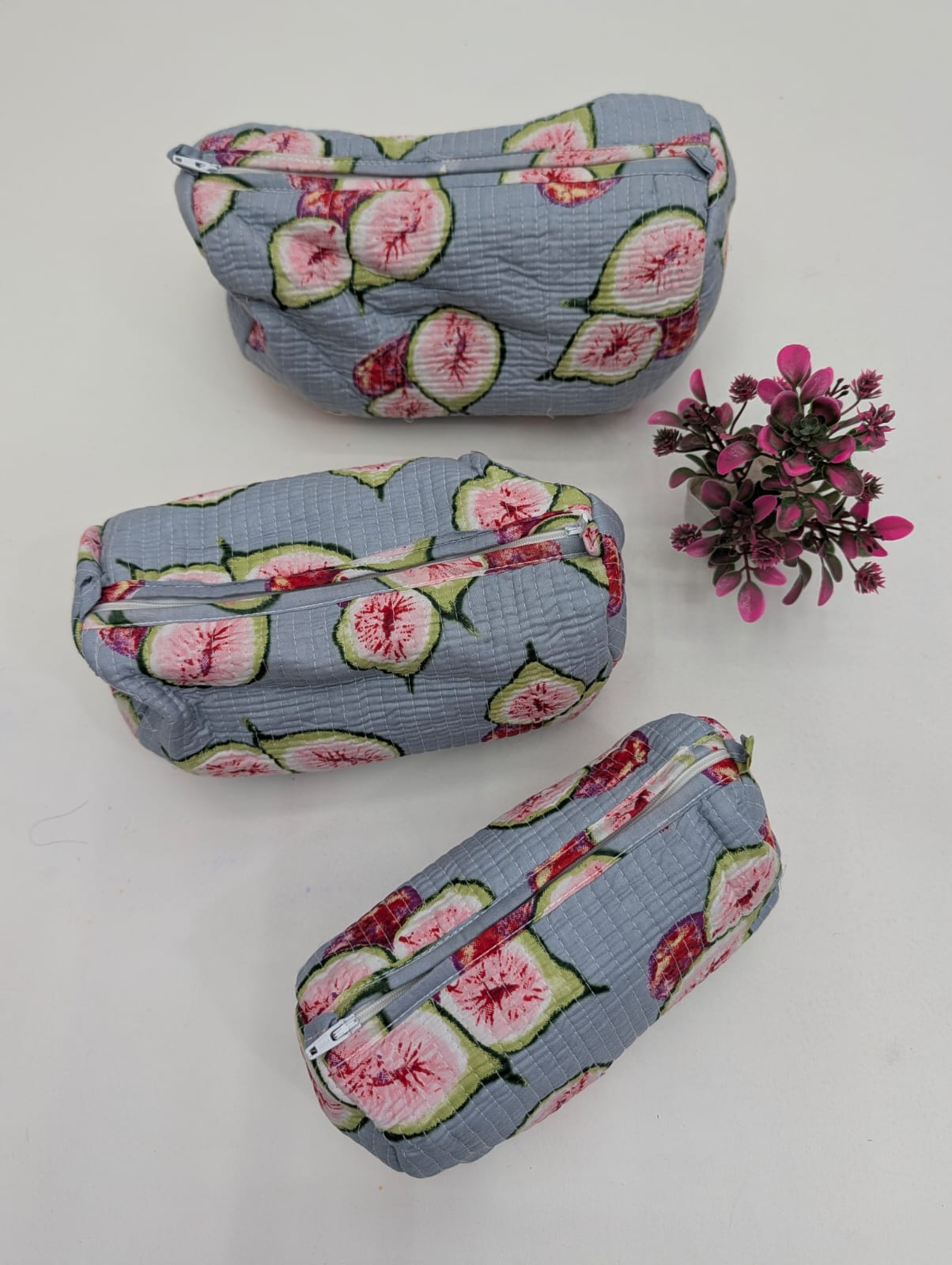 Set of 3 Pouches With A Waterproof Lining, Perfect For Cosmetics