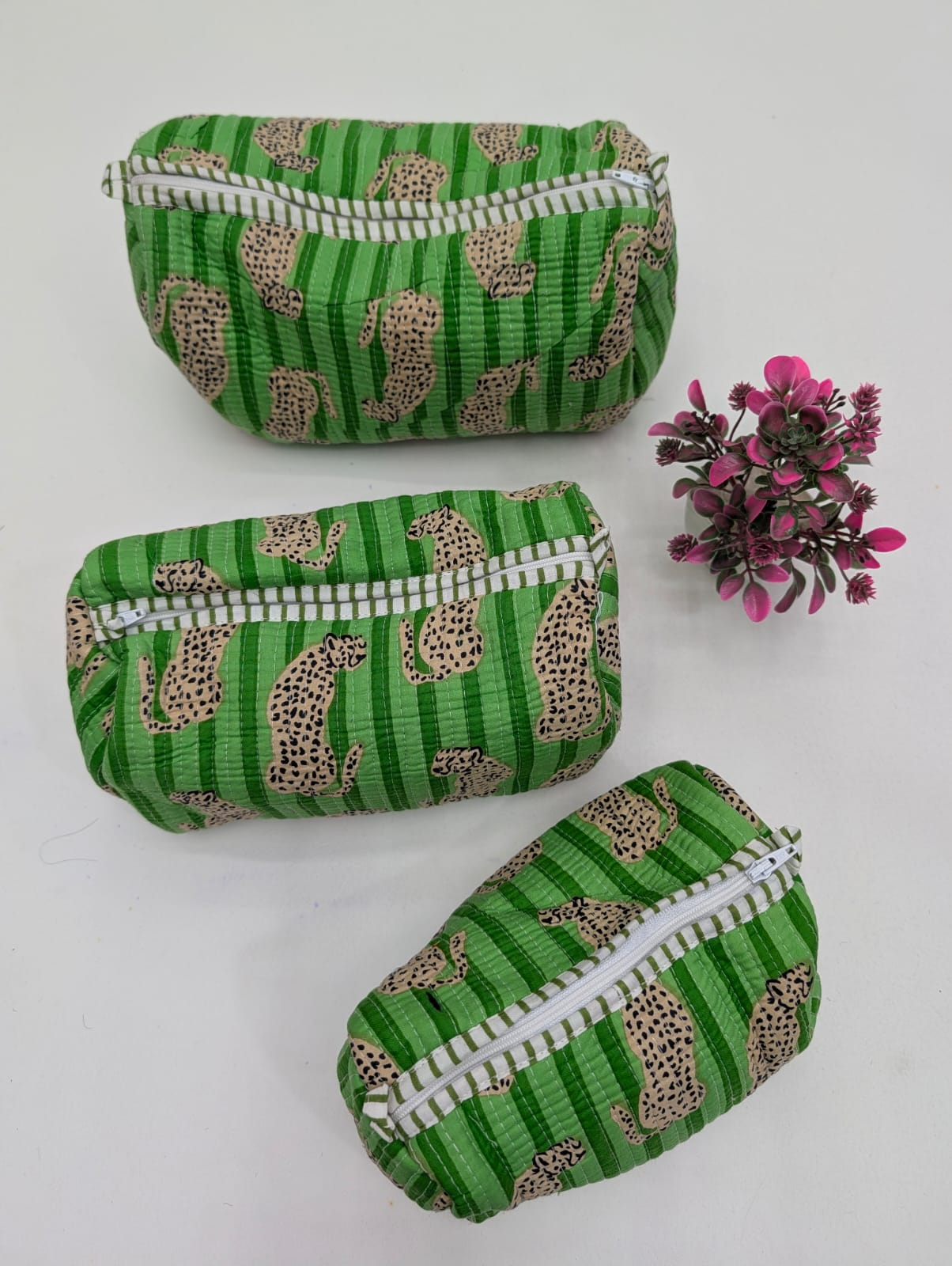 Set of 3 Pouches With A Waterproof Lining, Perfect For Cosmetics