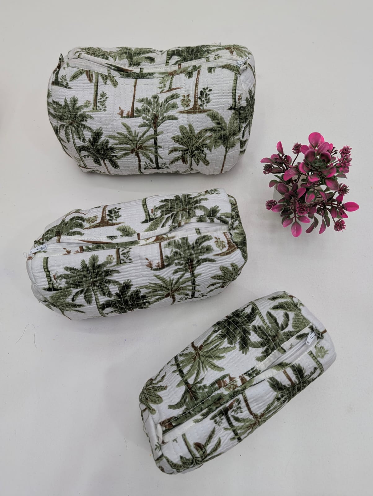 Set of 3 Pouches With A Waterproof Lining, Perfect For Cosmetics