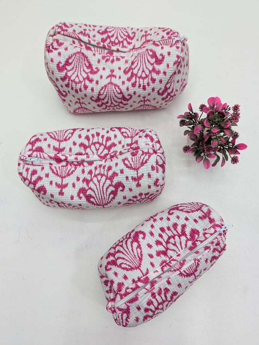 Set of 3 Pouches With A Waterproof Lining, Perfect For Cosmetics