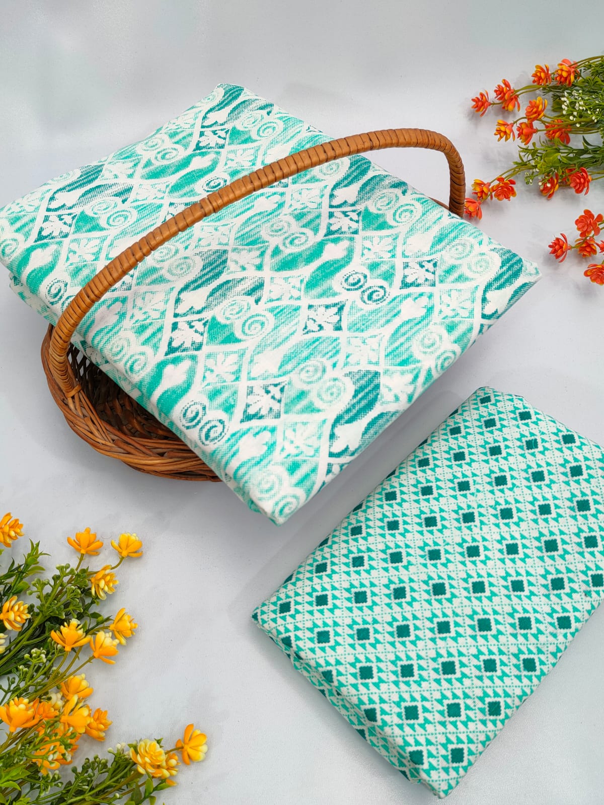Cotton Top Bottom Sanganeri Print Set - BFTB7 – The Street Pal