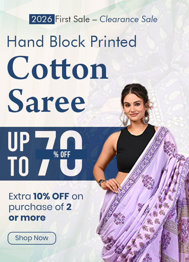 Hand Block Printed Cotton Sarees Under ₹999 – Bhavika Fashion