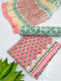 Hand Block Cotton Salwar Suit Set with Chiffon Dupatta  - TSPSCHVV21