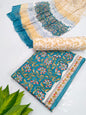 Hand Block Cotton Salwar Suit Set with Chiffon Dupatta  - TSPSCHVV45