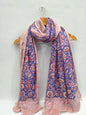 mul cotton dupatta stole hand block printed
