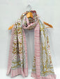 mul cotton dupatta stole hand block printed