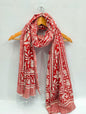 mul cotton dupatta stole hand block printed