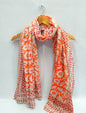 mul cotton dupatta stole hand block printed