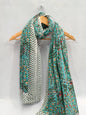 mul cotton dupatta stole hand block printed