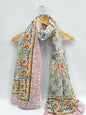 mul cotton dupatta stole hand block printed