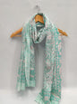 mul cotton dupatta stole hand block printed