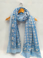 mul cotton dupatta stole hand block printed