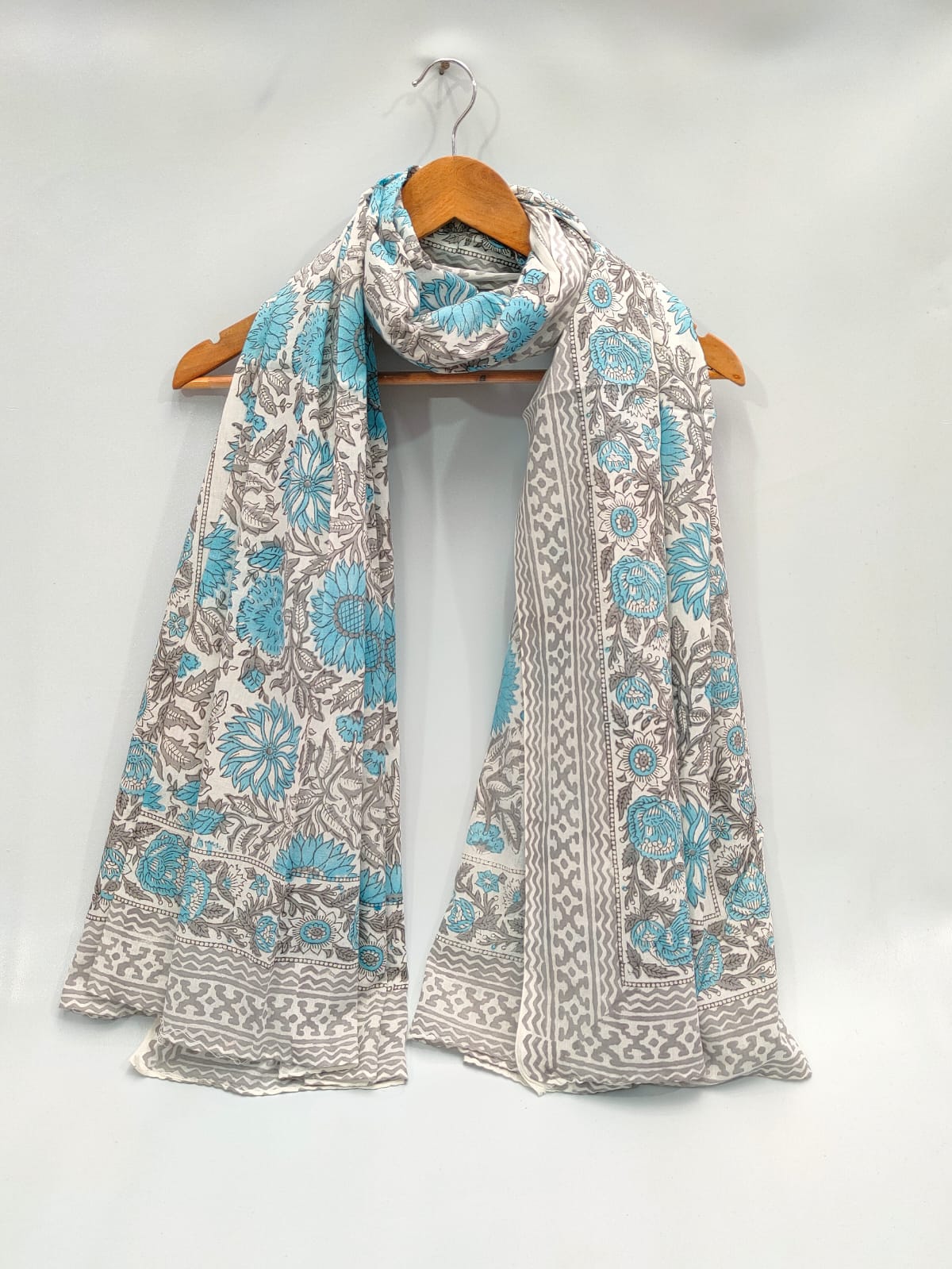 mul cotton hand block printed stole