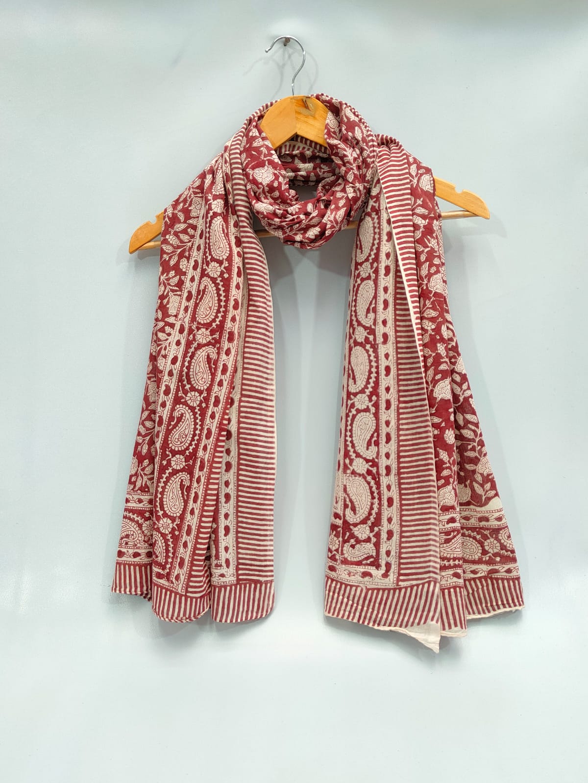 mul cotton hand block printed stole