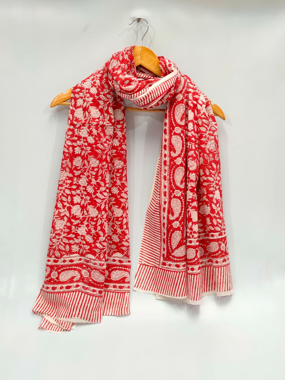 mul cotton hand block printed stole