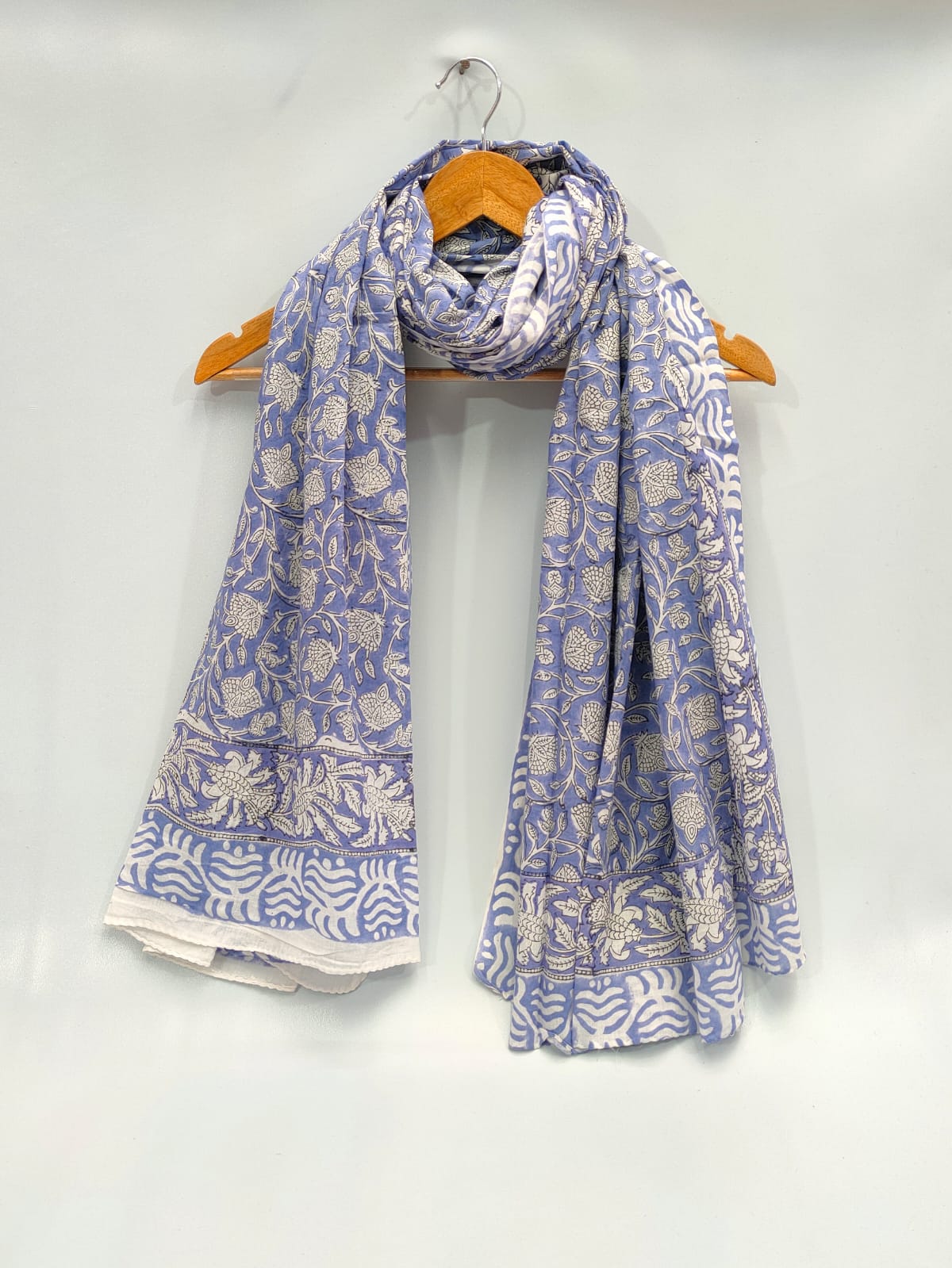 mul cotton hand block printed stole