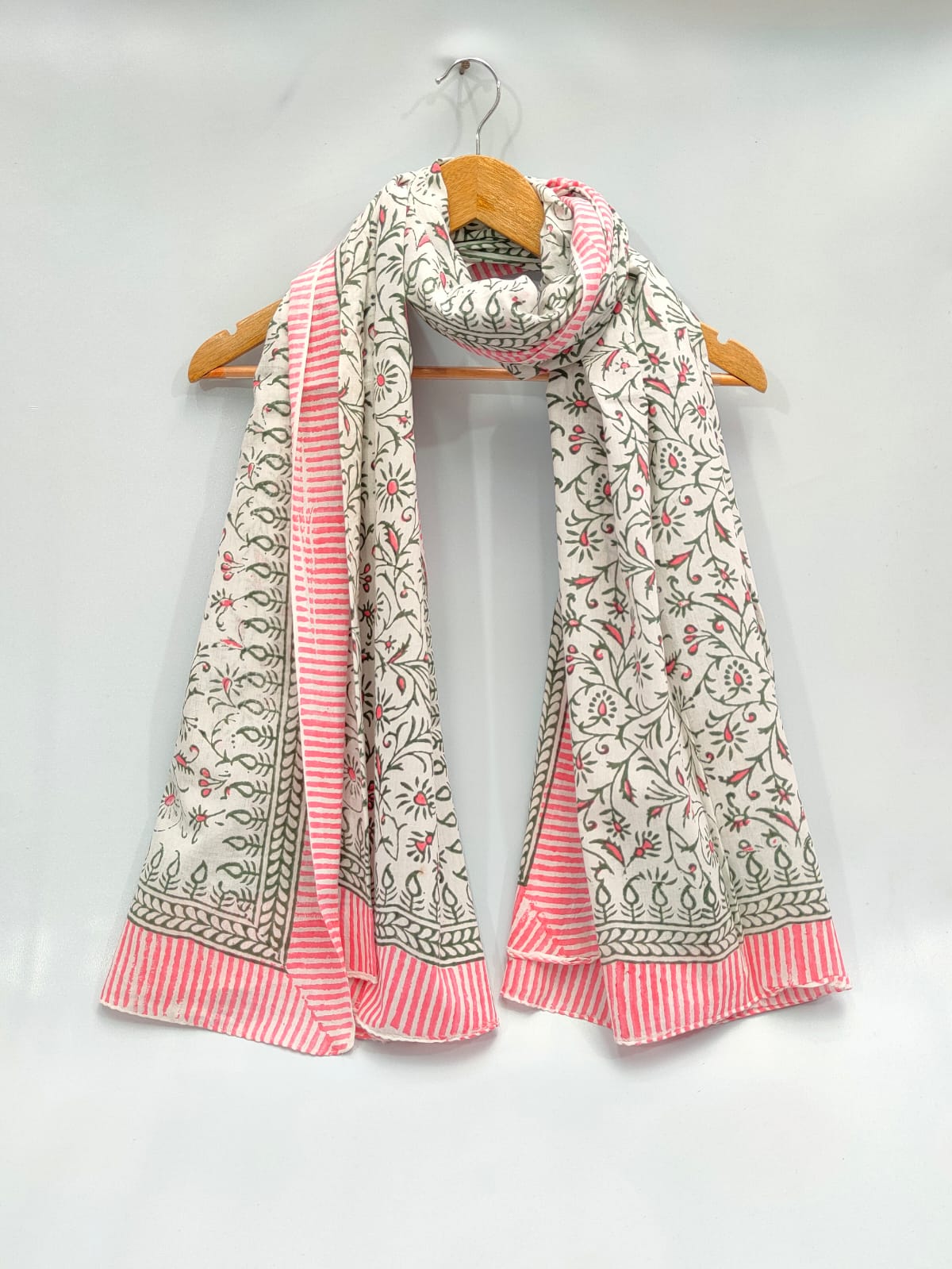 mul cotton hand block printed stole