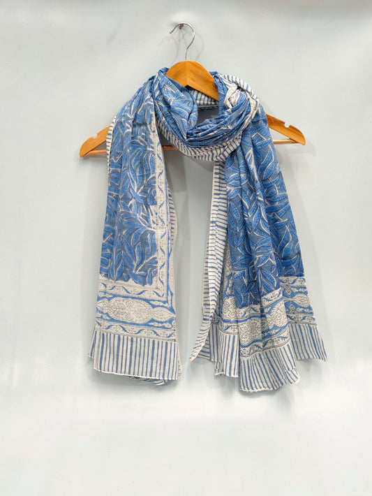 mul cotton hand block printed stole