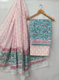 Hand Block Cotton Salwar Suit Set with Cotton Dupatta  - TSPSMVV32