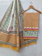 Hand Block Cotton Salwar Suit Set with Cotton Dupatta  - TSPSMVV41