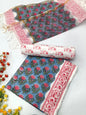 Hand Block Cotton Salwar Suit Set with Kota Doriya Dupatta  - TSPSKDVJ4