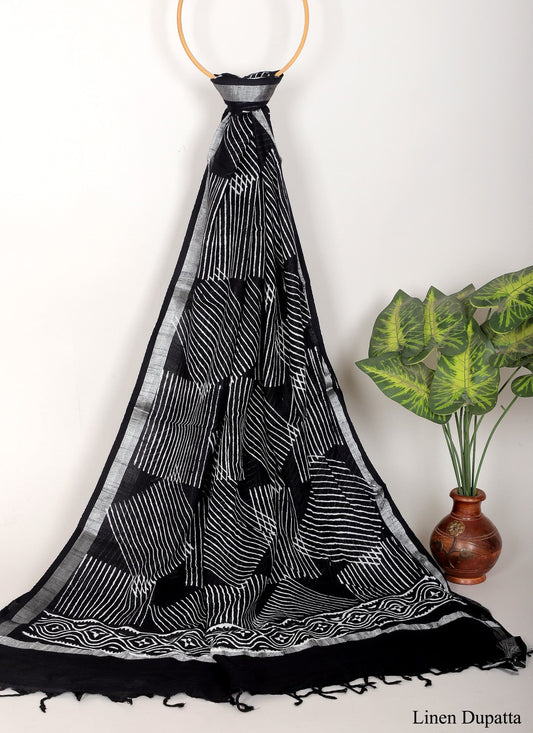 Linen Cotton Dupatta Hand block The Street Pal