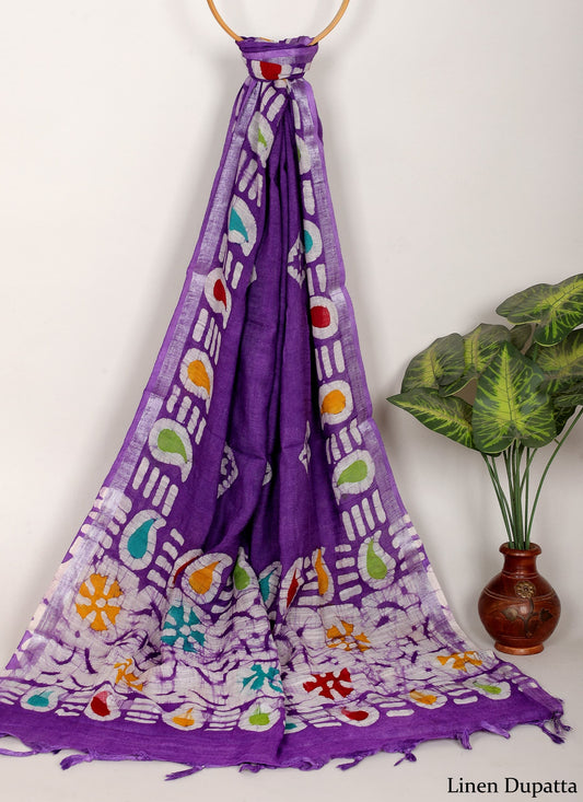 Linen Cotton Dupatta Hand block The Street Pal