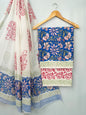 Hand Block Cotton Salwar Suit Set with Cotton Dupatta  - TSPSMVJ100