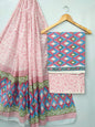 Hand Block Cotton Salwar Suit Set with Cotton Dupatta  - TSPSMVJ82