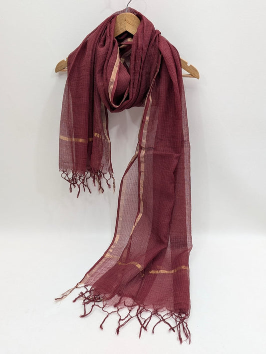 Plain Kota Doriya Block Printed dupatta 2.5 meter