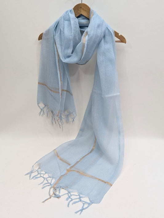 Plain Kota Doriya Block Printed dupatta 2.5 meter