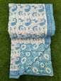Hand Block Printed Cotton Quilt - 90x108 Inches 