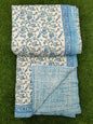 Hand Block Printed Cotton Quilt - 90x108 Inches 