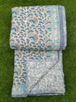 Hand Block Printed Cotton Quilt - 90x108 Inches 