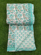 Hand Block Printed Cotton Quilt - 90x108 Inches 
