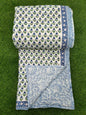 Hand Block Printed Cotton Quilt - 90x108 Inches 