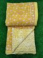 Hand Block Printed Cotton Quilt - 90x108 Inches 