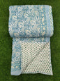 Hand Block Printed Cotton Quilt - 90x108 Inches 