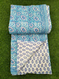 Hand Block Printed Cotton Quilt - 90x108 Inches 