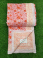 Hand Block Printed Cotton Quilt - 90x108 Inches 