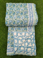 Hand Block Printed Cotton Quilt - 90x108 Inches 