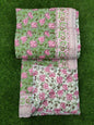 Hand Block Printed Cotton Quilt - 90x108 Inches 