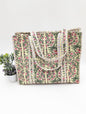 Quilted Tote Bag without zip - 17x18x 6 inches