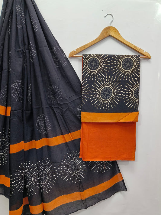 Tie Die / Shibori Cotton Salwar Suit Set with Cotton Dupatta  - TSPSMGB10