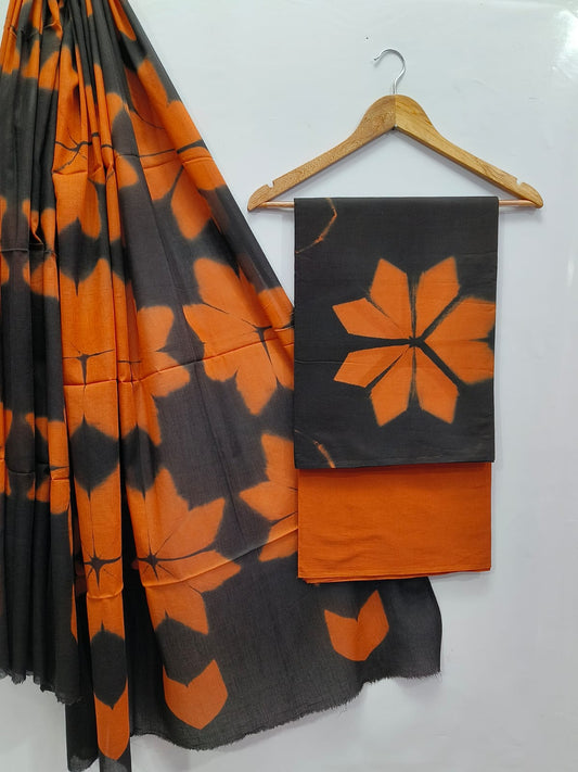 Tie Die / Shibori Cotton Salwar Suit Set with Cotton Dupatta  - TSPSMGB4