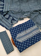 Tie Work Hand Block Suit Set with Cotton Dupatta