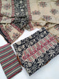 Tie Work Hand Block Suit Set with Cotton Dupatta