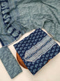 Tie Work Hand Block Suit Set with Cotton Dupatta