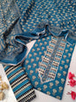 Tie Work Suit Set with Cotton Dupatta - TSPSMTWVJ15